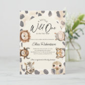 Wild One Safari Baby Shower Uitnodiging (Staand voorkant)