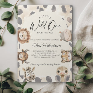 Wild One Safari Baby Shower Uitnodiging
