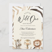 Wild One Safari Baby Shower Uitnodiging (Voorkant)