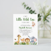 Wild One Safari Baby Shower - uitnodiging (Staand voorkant)