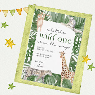 Wild One Safari Baby Shower Uitnodiging Jungle Die