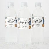 Wild One Safari Baby shower Waterfles Etiket (Flessen)