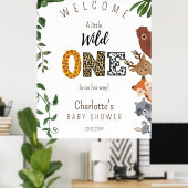 Wild One Safari baby shower welkomstbord Poster (Thuiskantoor)