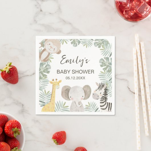 Wild One Safari Baby shower Welkomstbord Servet (Insitu)