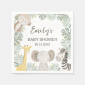 Wild One Safari Baby shower Welkomstbord Servet (Voorkant)