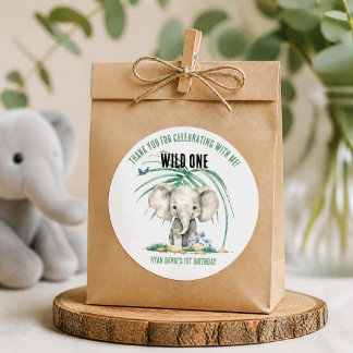 Wild One Safari Bedankt Favor Stickers