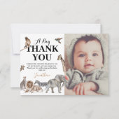 Wild One Safari Birthday Foto bedankt (Voorkant)