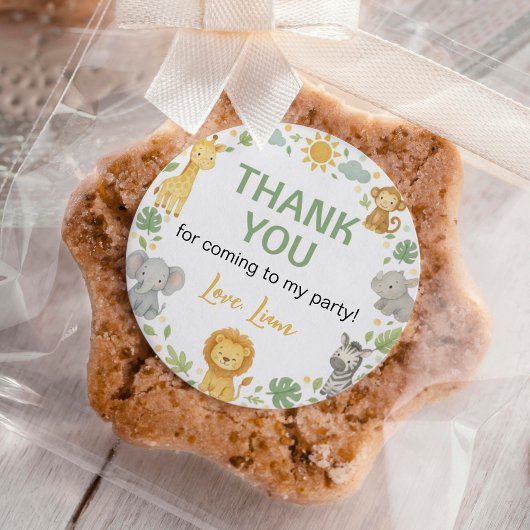 Wild One Safari Birthday Ronde Sticker