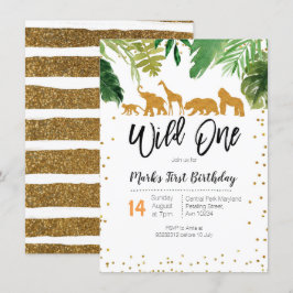 Wild One Safari Birthday - uitnodiging