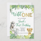 Wild One Safari Birthday Uitnodiging (Voorkant)