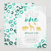 Wild One Safari Blue en Gold 1st Birthday