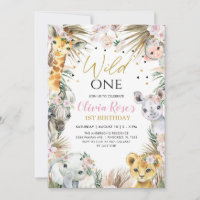 WILD ONE Safari Boho Pampas Dieren 1e Verjaardag