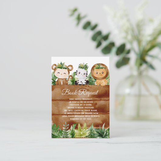 wild one safari book request card informatiekaartje (Staand voorkant)