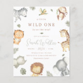 Wild One Safari Boy Baby shower Uitnodiging (Voorkant)