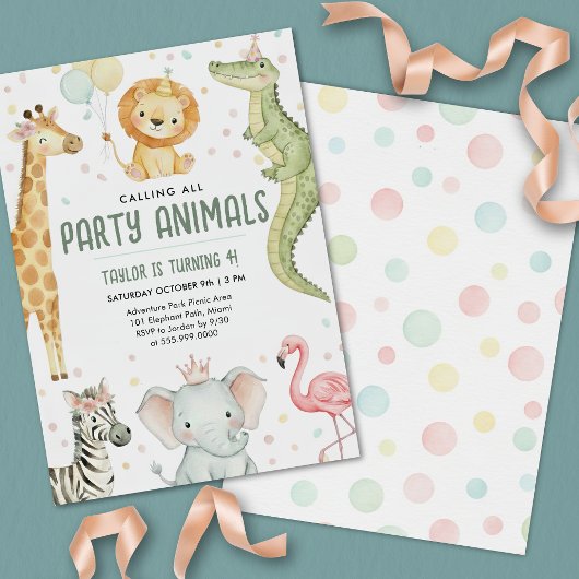 Wild One Safari Boy Verjaardagsfeestje Kaart