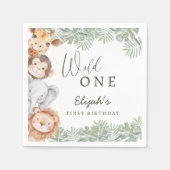 Wild One Safari Boy's 1st Birthday Servet (Voorkant)