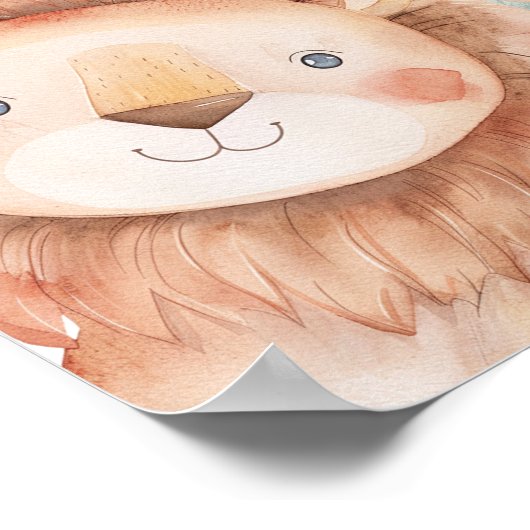 Wild One Safari Boy's 1st Birthday Welcome Sign Poster (Hoek)