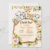 Wild One Safari Cute Animals Girl Eerste Dag Kaart (Voorkant)