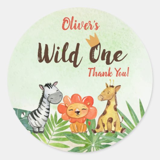 Wild One, Safari dank je Ronde Sticker (Voorkant)