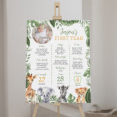 Wild One Safari Dier 1e Verjaardag Mijlpaal teken Poster