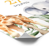 Wild One Safari Dier 1e Verjaardag Mijlpaal teken Poster (Hoek)