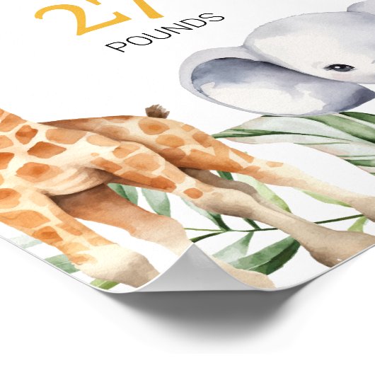 Wild One Safari Dier 1e Verjaardag Mijlpaal teken Poster (Hoek)