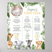 Wild One Safari Dier 1e Verjaardag Mijlpaal teken Poster (Voorkant)