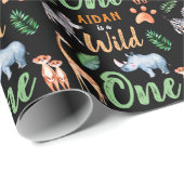 Wild One Safari Dier 1e Verjaardag Wild Things Cadeaupapier (Rol Hoek)