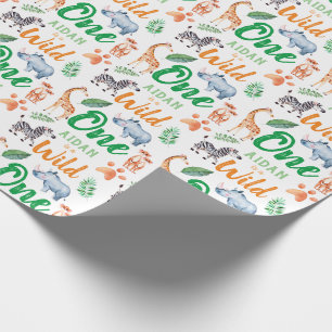Wild One Safari Dier 1e Verjaardag Wild Things Cadeaupapier