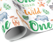 Wild One Safari Dier 1e Verjaardag Wild Things Cadeaupapier (Rol Hoek)