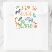 Wild One Safari Dier 1e Verjaardag Wild Things Vierkante Sticker (Tas)