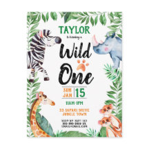 Wild One Safari Dier Kinder 1e Verjaardag