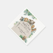 Wild One Safari Dier Oerwoud Modern Baby shower Servet (Hoek)