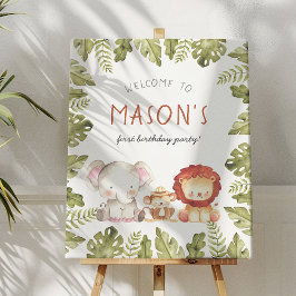 Wild One Safari Dier Verjaardagsfeestje Welkomstbo Poster