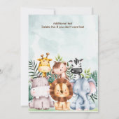 Wild One Safari Dieren 1e Verjaardag Waterverf Kaart (Achterkant)