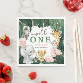 Wild One Safari Dieren 1e Verjaardags Servetten (Insitu)