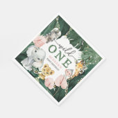 Wild One Safari Dieren 1e Verjaardags Servetten (Hoek)