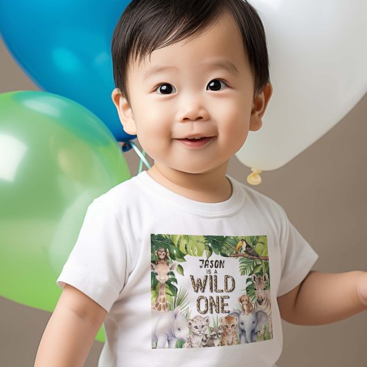 Wild One Safari Dieren Baby Boy 1e verjaardag