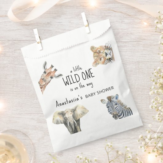 Wild One Safari Dieren Baby Shower Bedankzakje (Geknipt)