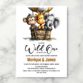 Wild One Safari Dieren Baby Shower Kaart