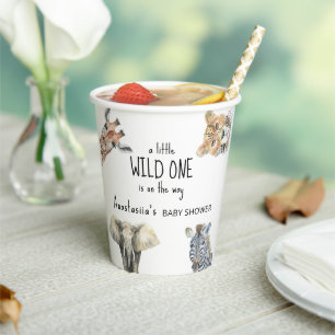 Wild One Safari Dieren Baby Shower Papieren Bekers