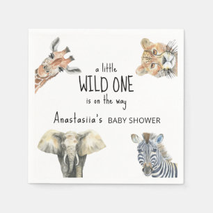 Wild One Safari Dieren Baby Shower Servet