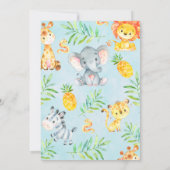 Wild one safari dieren baby shower uitnodiging (Achterkant)
