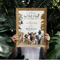 Wild One Safari Dieren Baby Shower Welkom Bord