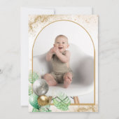 Wild One Safari dieren Ballon Baby 1e verjaardag Kaart (Achterkant)