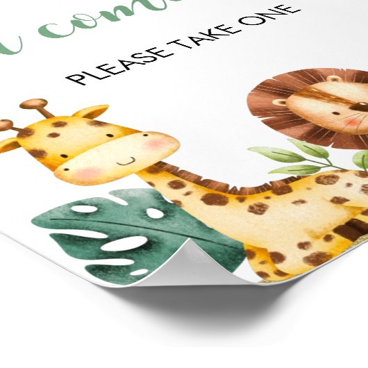 Wild ONE Safari Dieren Bedankt voor uw komst Sign Poster (Hoek)