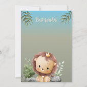 Wild One Safari Dieren Cute Leeuw 1e Verjaardag Kaart (Achterkant)