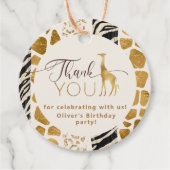 Wild one Safari dieren giraffe Verjaardag Dank u Bedankjes Labels (Voorkant)