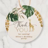 Wild one Safari dieren giraffe Verjaardag Dank u Bedankjes Labels (Voorkant)
