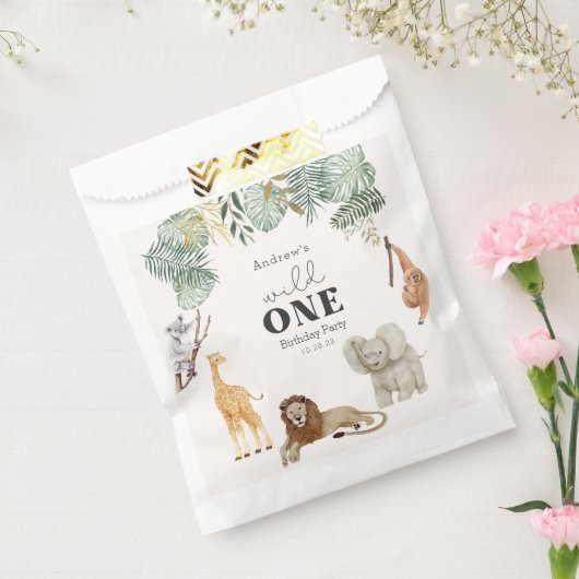 Wild One Safari Dieren gunst Tassen Bedankzakje (Gezegeld)